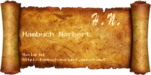 Hambuch Norbert névjegykártya