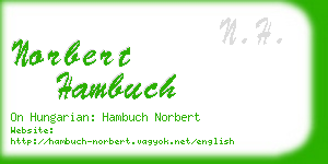 norbert hambuch business card